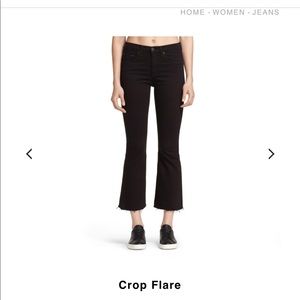 Rag and bone 10 in crop black flared jeans